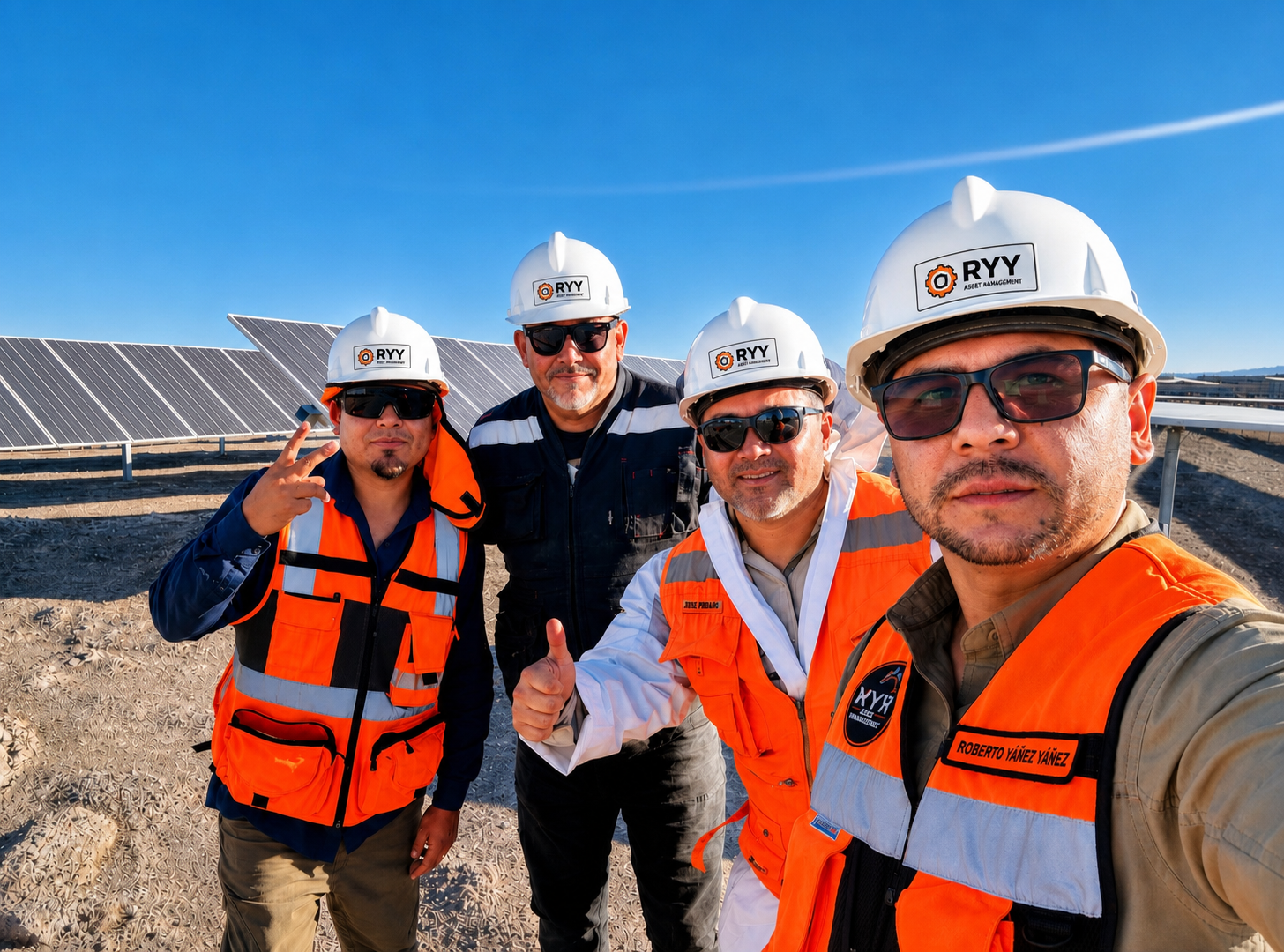 Equipo de RYY Asset Management en un parque fotovoltaico